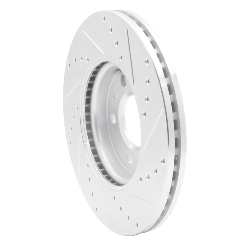 Buick Encore GX Brake Rotor (1) - Front Left - R1 Concepts - Drilled & Slotted - Silver - `11-`25